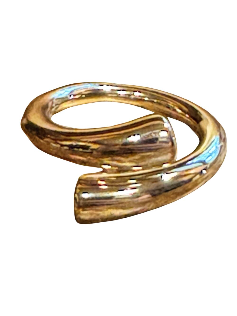 Bellezza CN Ring Size 9.5 Sculptural Gold-Tone Bypass Ring HSN